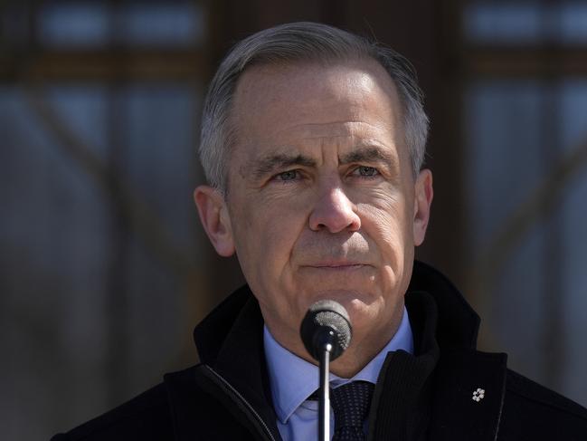 Canada Prime Minister Mark Carney speaks to media at Rideau Hall, where he asked the Governor General to dissolve Parliament and call an election. Picture: Adrian Wyld/The Canadian Press via AP