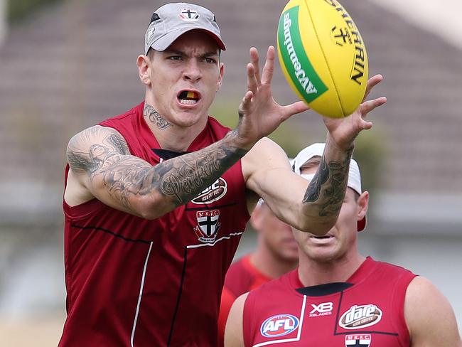 St Kilda recruit Matthew Parker at training. Picture: Michael Klein