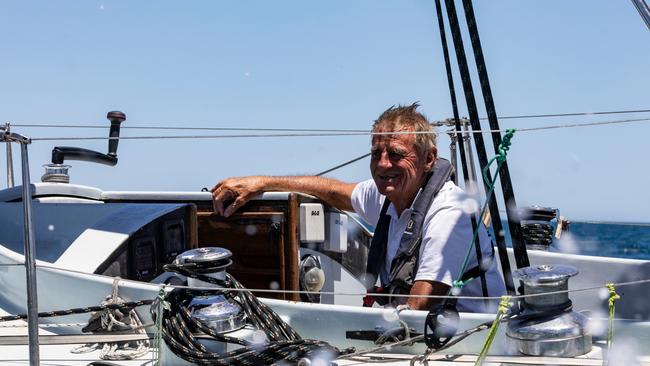 Veteran sailor Jon Sanders, 81, returns to Fremantle on Sunday after his 11th solo circumnavigation of the globe. Picture: NCA NewsWire / Tony McDonough