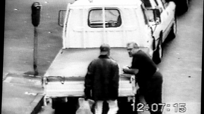 Police video of an alleged drug deal outside the Pink Flamingo during the 1990s.