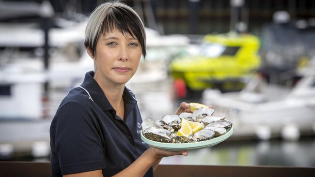 Oyster Bar owner Kirsty Carter at the Marina Pier, Glenelg. Picture: Emma Brasier