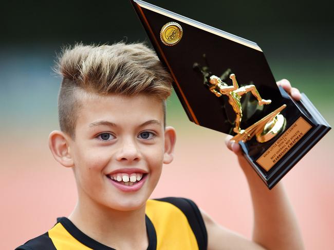 Sports star nominee Harrison Chapman competes in U9 at Knox Little Athletics centre. He won 4 gold at regional championships in 70m 100m 200m and long Jump. He broke centre records in 70 and 100m and 60m hurdles, he was awarded the best overall boy athlete for the year at the Knox centre. At state level he won Silver in the 200 and bronze in the 70 and long jump. In the 100 he was 4th. He was also part of the Knox relay team that won two bronze and a silver at state level. Picture: Steve Tanner