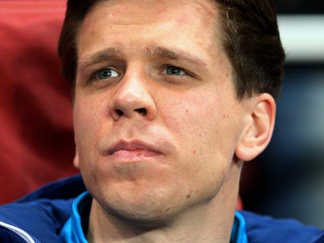 LONDON, ENGLAND - FEBRUARY 25: Goalkeeper Wojciech Szczesny of Arsenal looks on from the substitutes bench during the UEFA Champions League round of 16, first leg match between Arsenal and Monaco at The Emirates Stadium on February 25, 2015 in London, United Kingdom. (Photo by Clive Mason/Getty Images)