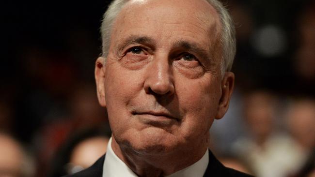 SYDNEY, AUSTRALIA - JUNE 19: Former prime minister Paul Keating waits for Leader of the Opposition Bill Shorten at the Labor campaign launch at the Joan Sutherland Performing Arts Centre as part of the 2016 election campaign on June 19, 2016 in Penrith, Sydney, Australia. (Photo by Mick Tsikas-Pool/Getty Images)