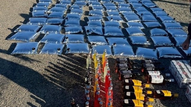 A haul of alcohol police believe was illegally bound for the APY Lands has been seized. Picture: SA Police