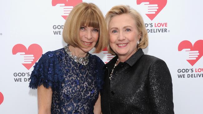 NEW YORK, NY - OCTOBER 16: Vogue editor-in-chief Anna Wintour (L) and Hillary Rodham Clinton, recipient of the Michael Kors Award for Outstanding Community Service, attend God's Love We Deliver 2013 Golden Heart Awards Celebration at Spring Studios on October 16, 2013 in New York City.  (Photo by Dimitrios Kambouris/Getty Images for Michael Kors)