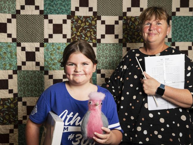 Abby Lowe and mum Ange Bonsey had a great time learning new crafts including needle felting at Craft Alive at The Goods Shed, Saturday, August 24, 2024. Picture: Kevin Farmer
