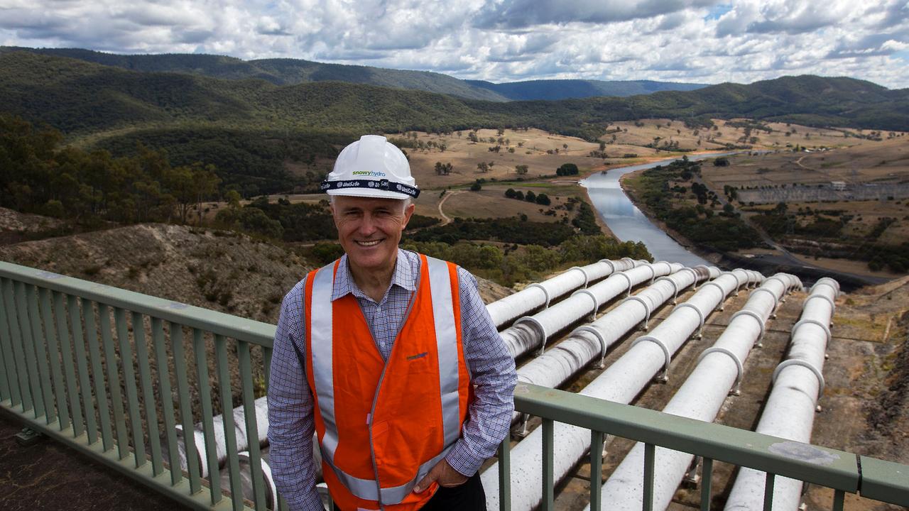 Former prime minister Malcolm Turnbull visiting the Tumut 3 power station. Picture: Sahlan Hayes/ AFP/Official Photographer to Prime Minister Malcolm Turnbull