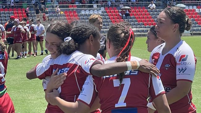 The Redcliffe Dolphins' girls earlier in the season.