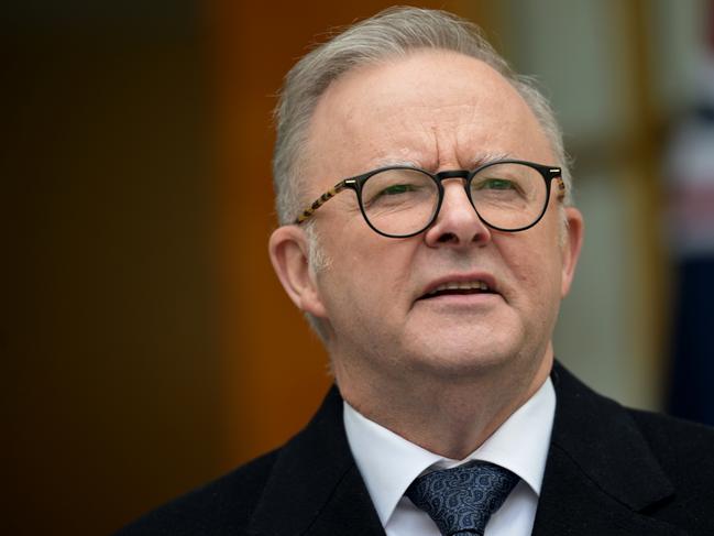 CANBERRA, AUSTRALIA - AUGUST 16: Australia's Prime Minister Anthony Albanese speaks to the media during a press conference with New Zealand Prime Minister the Right Honourable Christopher Luxon at the Australian Parliament House on August 16, 2024 in Canberra, Australia. Luxon is on a two-day annual official visit to Australia. (Photo by Tracey Nearmy/Pool/Getty Images)