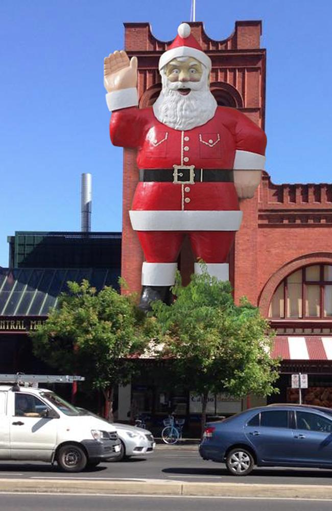 The big, happy fellow will be brining cheer from the Central Market.