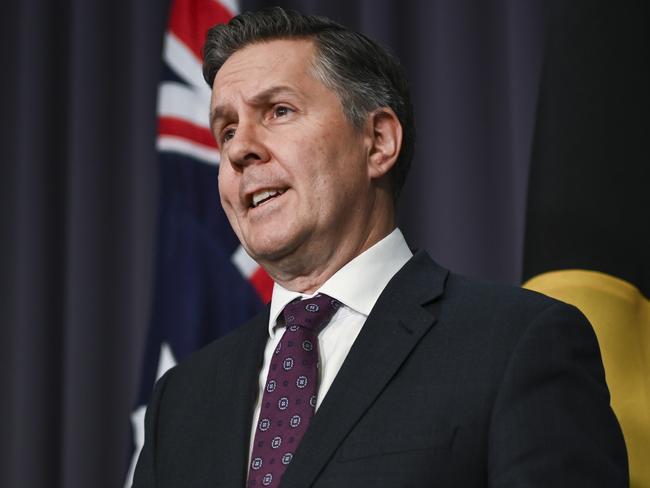 CANBERRA, AUSTRALIA  - NewsWire Photos - December 9, 2024: Minister for Health and Aged Care Mark Butler holds a press conference at Parliament House in Canberra. Picture: NewsWire / Martin Ollman