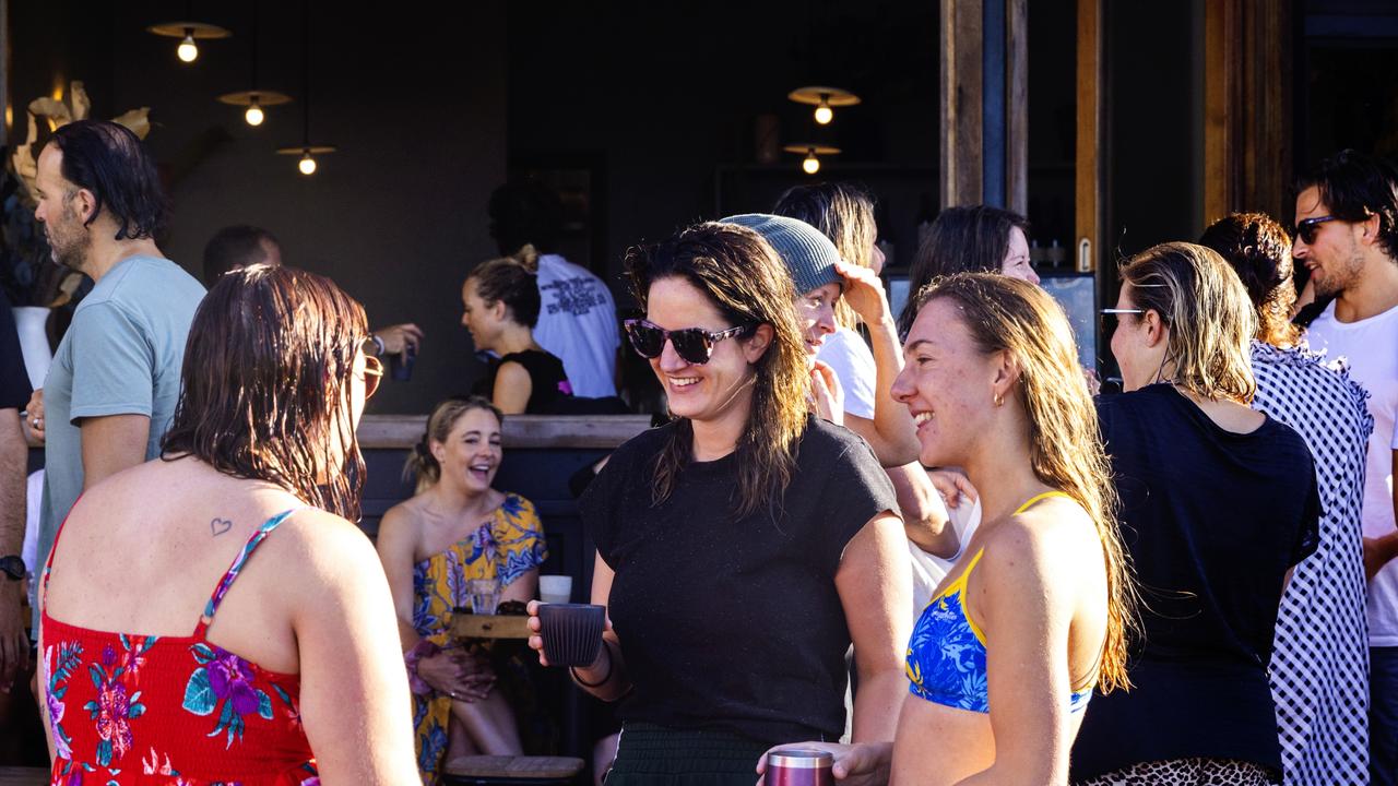 People are seen at a cafe at Bondi Beach on December 15 as restrictions were eased further across NSW. Picture: Jenny Evans/Getty Images