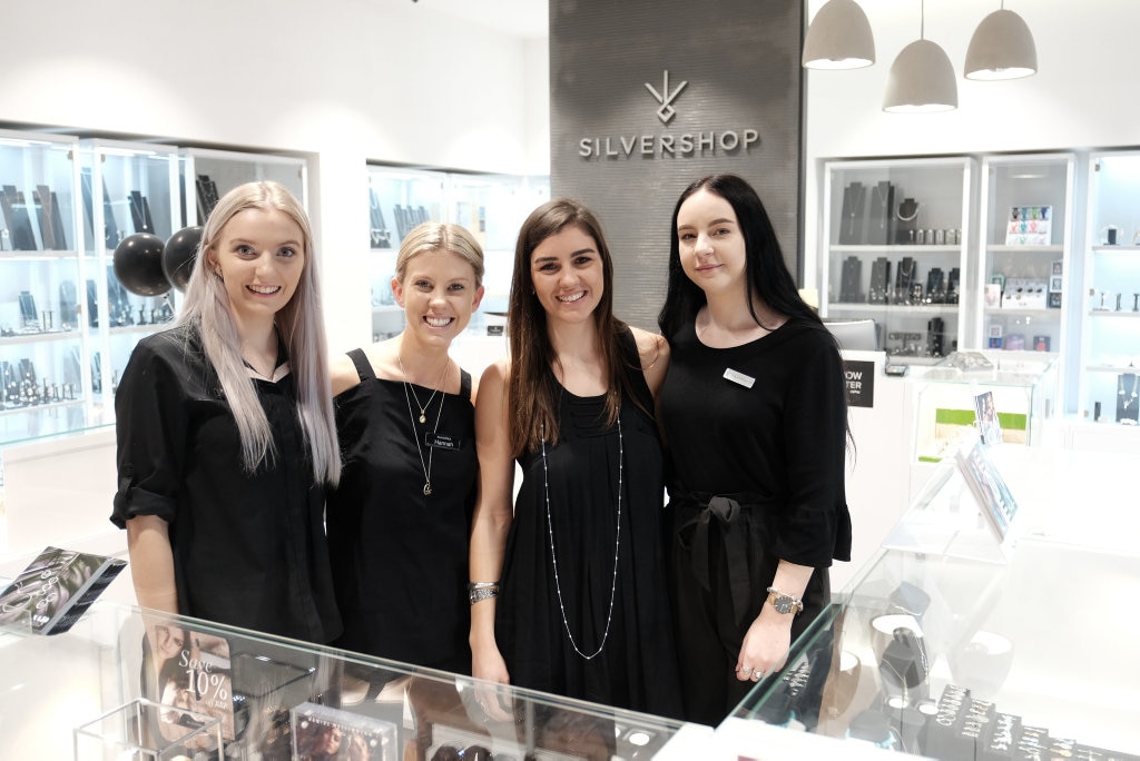 (From left) Pandora's Emma Benson and Hannah Jervis, with SILVERSHOP's Elle Gray and Marisa Hurst. Picture: Matthew Newton