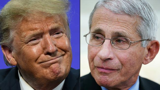 Anthony Fauci has at times aroused Donald’s Trump’s ire. Picture: AFP