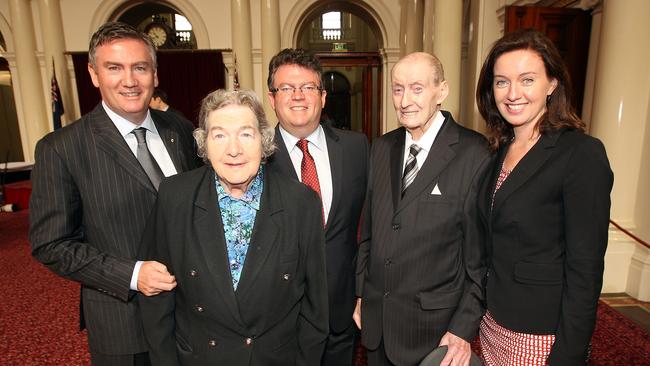 Eddie’s mother Brigette McGuire (second from left) passed away in August