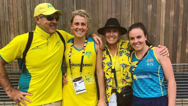 Hockey's Fitzpatrick family (from left) father Scott, Madison, mother Margie and Savannah. Photo: supplied