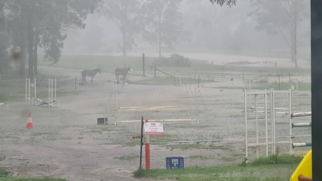 The extent of the flooding at MayWood Equestrian. Picture supplied.