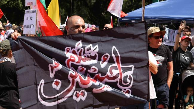 Protesters gather at Hyde Park in Sydney's CBD to demand an end to the ongoing war and Israel's current occupation of Gaza. Picture: NewsWire / Damian Shaw