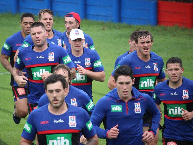 Knights players are put through their paces during pre-season training.