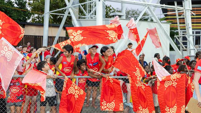 Fans at the Gold Coast Suns v Hawthorn AFL match at TIO Stadium. Picture: Pema Tamang Pakhrin