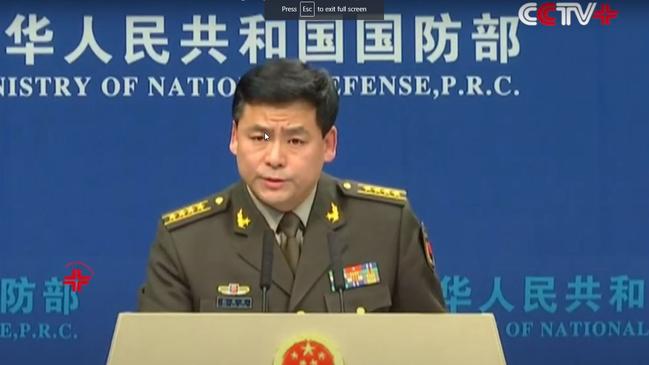 Chinese Ministry of National Defense Senior Colonel Ren Guoqiang. Source: Youtube