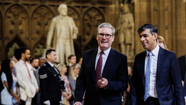 New Prime Minister Sir Keir Starmer and Conservative leader Rishi Sunak in July 2024, soon after Labour ousted the Conservatives in the general election. ‘Sunak’s plan — had he won the election — was to find a way to junk the deal.’ Picture: Dan Kitwood/Getty Images