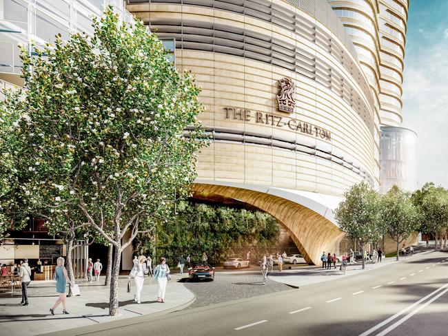 The entrance side to the planned Ritz-Carlton Hotel. Picture: Concept only