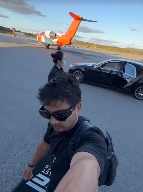 Escalante filmed himself boarding his jet. Picture: Instagram