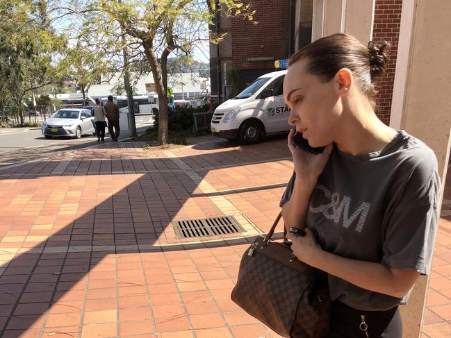 Kimberley Treacy outside Campbelltown Local Court in 2019. Picture: Eliza Barr