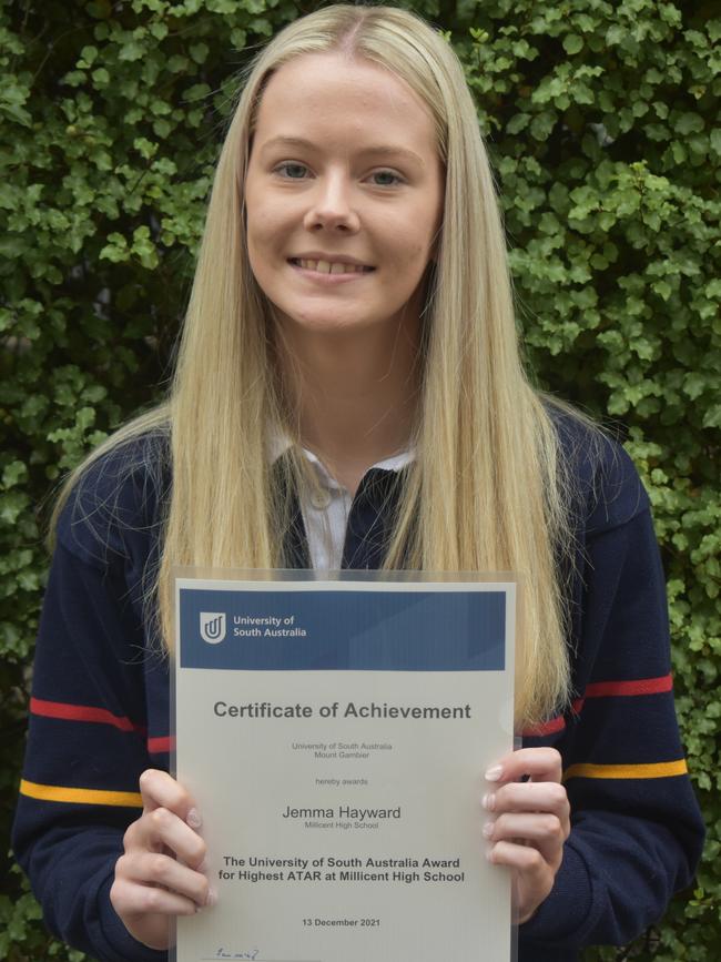 Jemma Hayward, Millicent High School dux. Picture: Millicent High School