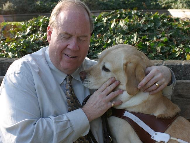 Michael Hingson, Twin Towers 9/11 survivor with guide dog.  Author of Thunder Dog. Guest speaker at Adelaide Guide  Dogs Graduation. Picture: Supplied