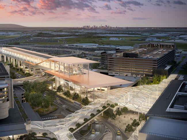 A render of the proposed Melbourne Airport Rail link project. Picture: Supplied