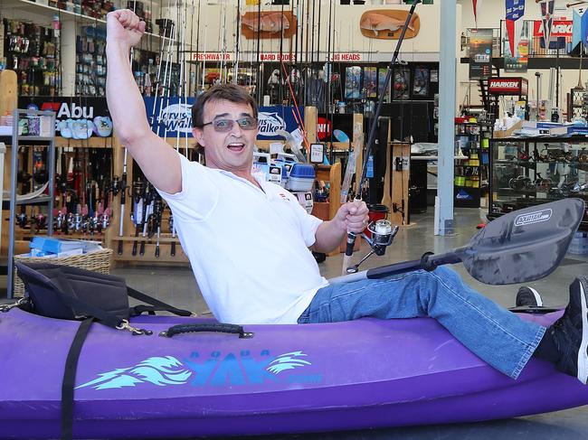 Sport Phillip Marine  has the wind in its sails once more after opening its doors after a "harrowing" several months closed. James Robertson the owner, along with Nick Keogh have a little fun in their shop. Picture: Alex Coppel.