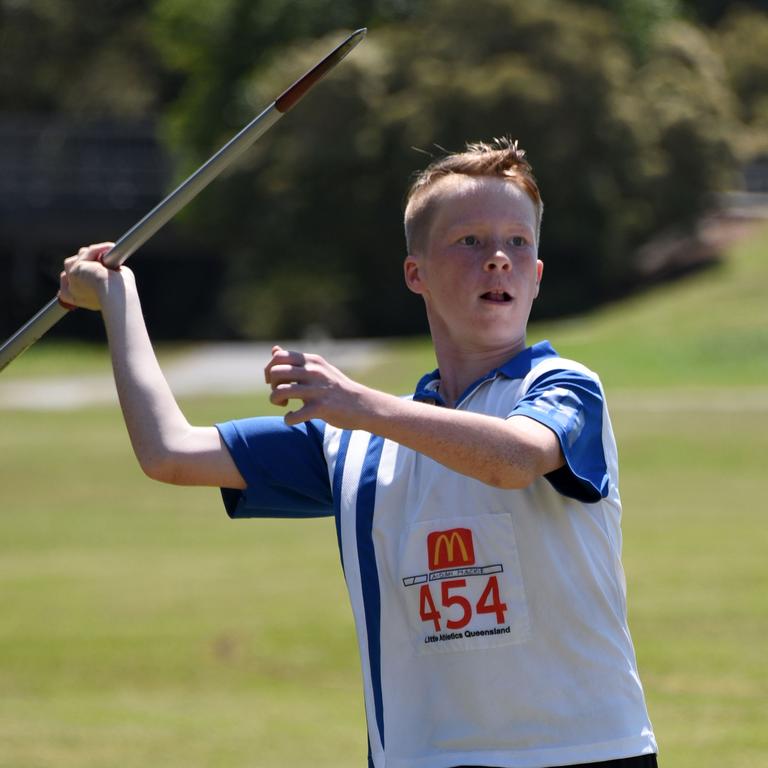 Aidan Mackie in action at the Mudgeeraba little athletics competition. (Photo/Steve Holland)