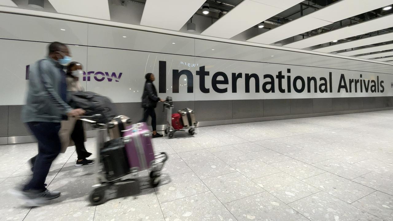 Heathrow Airport’s international arrivals area. The London Airport has been ranked as offering the best business class traveller experience in the world. Picture: Leon Neal/Getty Images