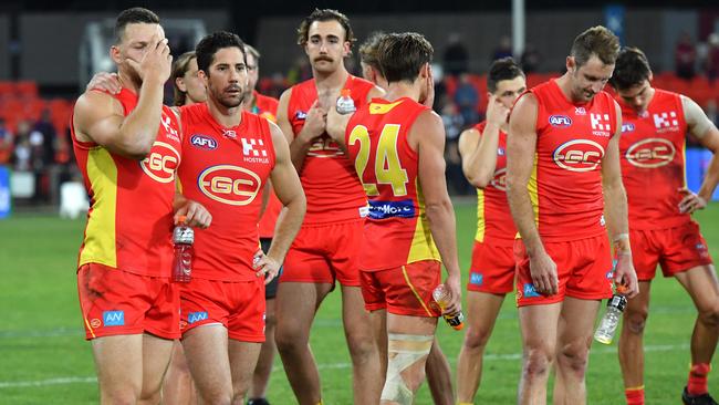 Gold Coast Suns have endured a tough season. Picture: AAP