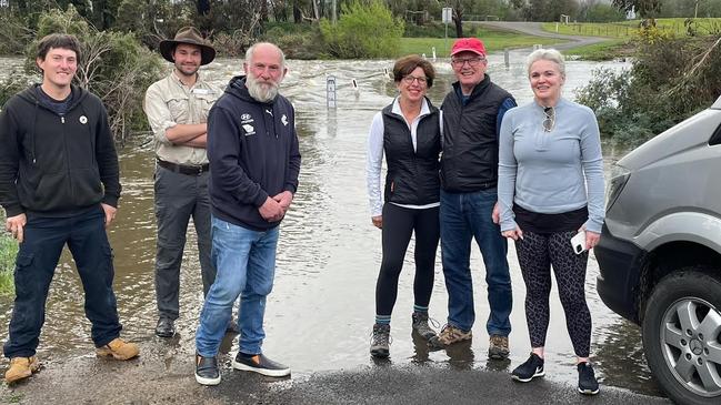 A tour group at the Swan River crossing on Glen Gala Rd in Cranbrook. Picture: supplied