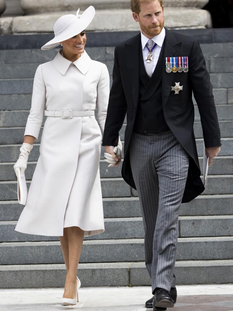 Meghan again in Dior last year in London for the late Queen’s Platinum Jubilee. Picture: Humphrey Nemar – WPA Pool/Getty Images