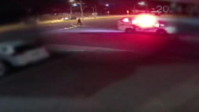 The teen can be seen running from the police car moments before. Picture: Supplied