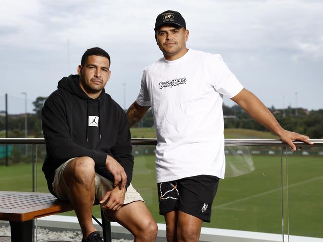 NRL stars Cody Walker and Latrell Mitchell are nominated for their work to reduce youth crime. Picture: Richard Dobson