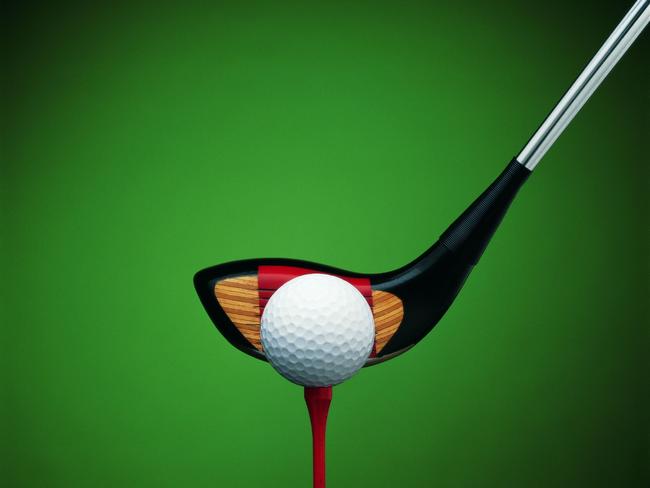 golf ball and club