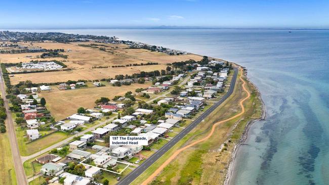 Homes at St Leonards, Indented Head and Portarlington hug a low-lying coastline overlooking Port Phillip Bay.