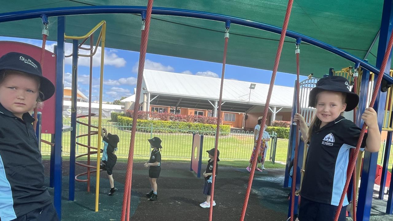 The Prep students enjoying their first day St Mary's Catholic Primary School.