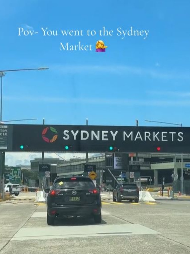 A shopper has taken her followers along to the Sydney Markets in Flemington to show how much you can buy for $50. Picture: TikTok/InsideMyMind12