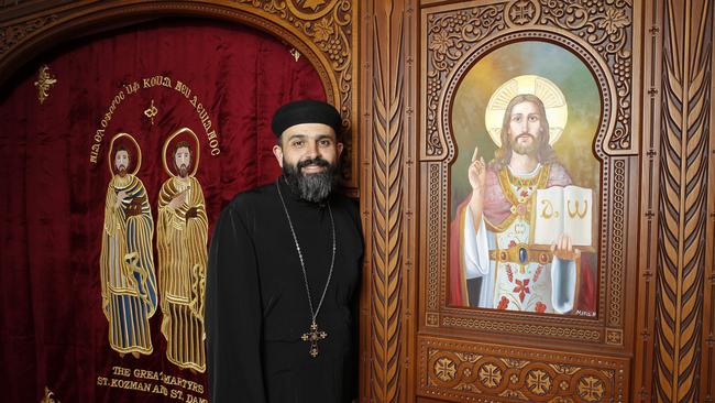 One of the first Coptic churches in the Hills, Father Joshua Tadros said the finished church would 100 families of parishioners in Kellyville. Picture: David Swift