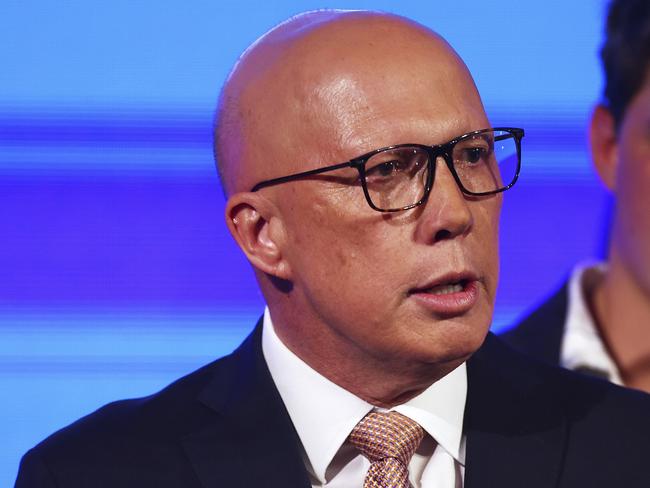Australian Liberal Party leader Peter Dutton makes a concession speech following the general election in Brisbane, Australia, Saturday, May 3, 2025. (AP Photo/Pat Hoelscher)