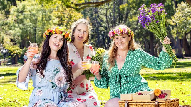 Kate Rosier, Eileen Scott and Jenna Buckley promoting Toowoomba Carnival of Flowers 2021, Sunday, May 23, 2021 - Picture: Richard Walker