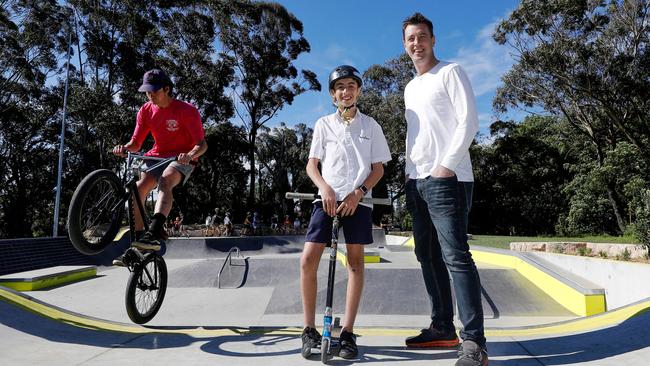 Local teen Tommy Cummings and Northern Beaches Council mayor Michael Regan. Picture: Supplied