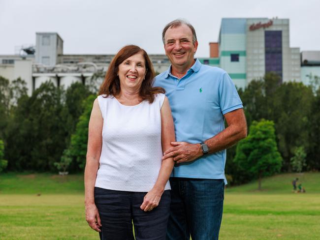 Leanne Batcheldor and Chris Stevens at the Kellogg's factory, in Mascot, today. They met at the factory in 1985 and still work for the brand to this day. Picture: Justin Lloyd.